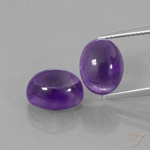 6.68ctw Natural Violeta medio Amatista, Ovalada, Transparente