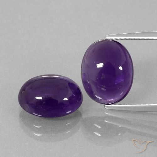 7.30ctw Natural Violeta medio Amatista, Ovalada, Transparente