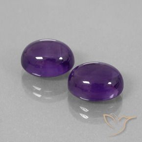 Gemas de Amatista Violeta medio natural de 9.22 ct, Ovalada, Transparente