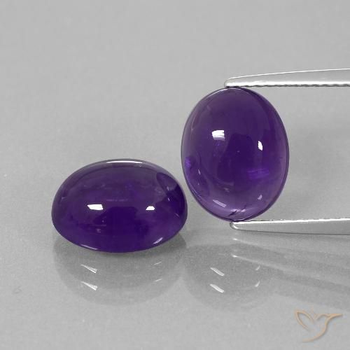7.45ctw Natural Violeta medio Amatista, Ovalada, Transparente