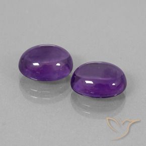 Gemas de Amatista Violeta medio natural de 7.64 ct, Ovalada, Transparente