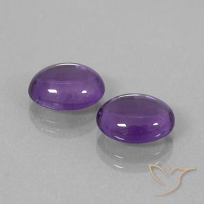 Gemas de Amatista Violeta claro medio natural de 6.69 ct, Ovalada, Transparente