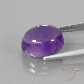 Amatista Violeta claro medio natural de 4.47 ct, Ovalada, Transparente