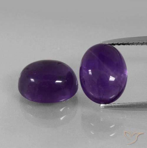 6.59ctw Natural Violeta medio Amatista, Ovalada, Transparente