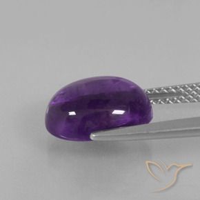 Amatista Violeta claro medio natural de 3.85 ct, Ovalada, Transparente