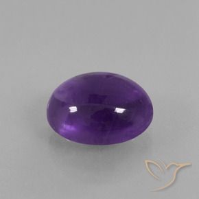 Amatista Violeta medio natural de 3.81 ct, Ovalada, Transparente