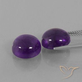 Gemas de Amatista Violeta medio natural de 11.04 ct, Redondo, Transparente