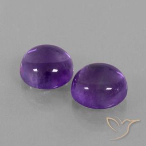 Gemas de Amatista Violeta medio natural de 10.21 ct, Redondo, Transparente