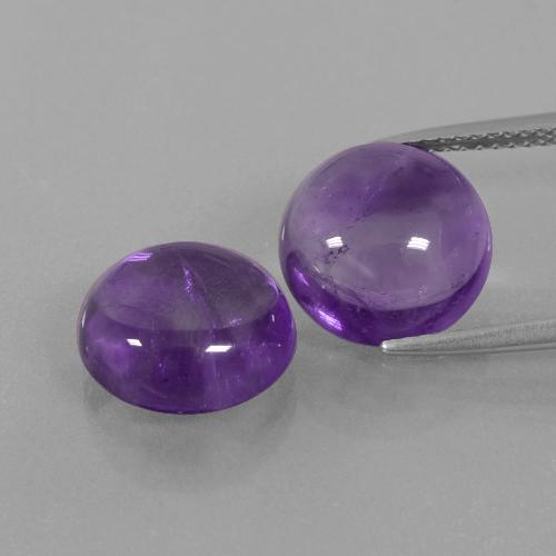Gemas de amatista violeta medio natural de 9,66 ct, corte redondo, transparente