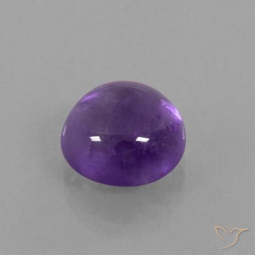 Amatista Violeta claro medio natural de 5.61 ct, Redondo, Transparente