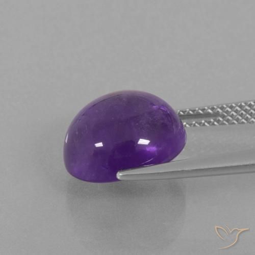 Amatista Violeta claro medio natural de 5.61 ct, Redondo, Transparente