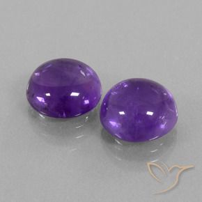 Gemas de Amatista Violeta medio natural de 9.45 ct, Redondo, Transparente