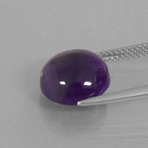 Amatista violeta natural de 4,96 ct, corte redondo, transparente