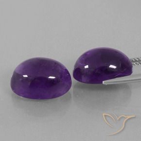 Gemas de Amatista Violeta claro medio natural de 15.79 ct, Ovalada, Transparente