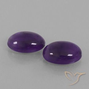 Gemas de Amatista Violeta medio natural de 10.88 ct, Ovalada, Transparente
