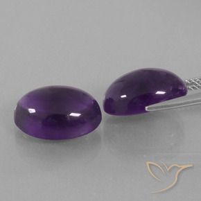 Gemas de Amatista Violeta claro medio natural de 13.08 ct, Ovalada, Transparente