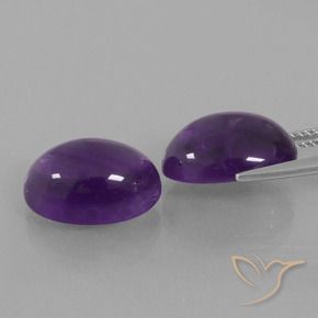 Gemas de Amatista Violeta claro medio natural de 13.17 ct, Ovalada, Transparente