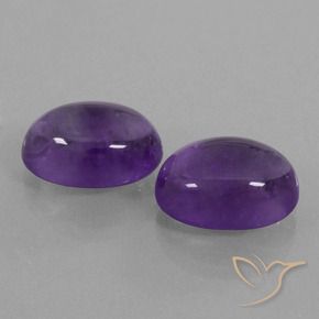 Gemas de Amatista Violeta medio natural de 13.80 ct, Ovalada, Transparente