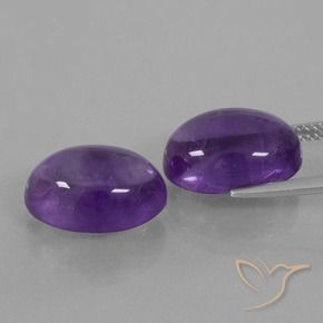 Gemas de Amatista Violeta medio natural de 13.80 ct, Ovalada, Transparente