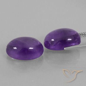 Gemas de Amatista Violeta claro medio natural de 13.75 ct, Ovalada, Transparente
