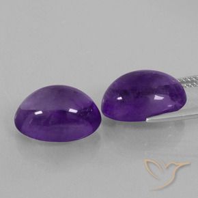 Gemas de Amatista Violeta medio natural de 13.74 ct, Ovalada, Transparente