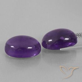 Gemas de Amatista Violeta claro medio natural de 14.02 ct, Ovalada, Transparente