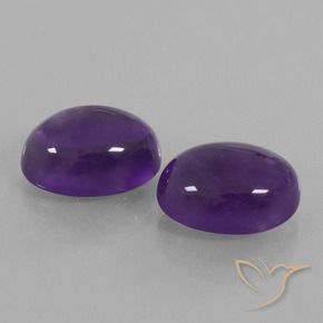 Gemas de Amatista Violeta medio natural de 13.76 ct, Ovalada, Transparente