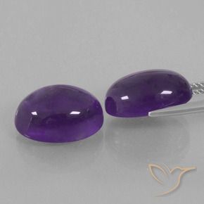 Gemas de Amatista Violeta medio natural de 13.76 ct, Ovalada, Transparente