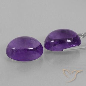 Gemas de Amatista Violeta claro medio natural de 14.20 ct, Ovalada, Transparente