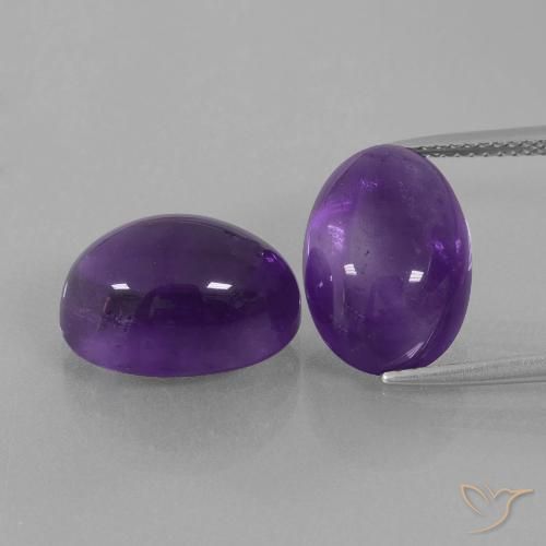 15.15ctw Natural Violeta medio Amatista, Ovalada, Transparente