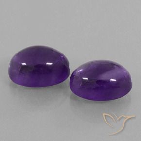 Gemas de Amatista Violeta medio natural de 15.15 ct, Ovalada, Transparente
