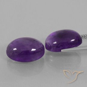 Gemas de Amatista Violeta medio natural de 14.49 ct, Ovalada, Transparente