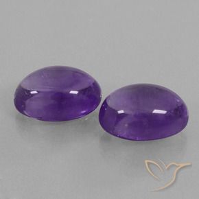 Gemas de Amatista Violeta medio natural de 14.52 ct, Ovalada, Transparente