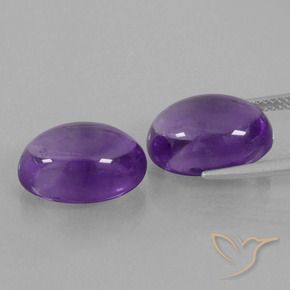 Gemas de Amatista Violeta medio natural de 14.52 ct, Ovalada, Transparente