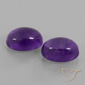 Gemas de Amatista Violeta medio natural de 14.04 ct, Ovalada, Transparente