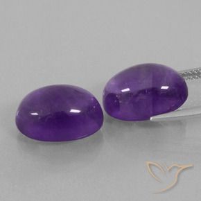 Gemas de Amatista Violeta medio natural de 14.04 ct, Ovalada, Transparente