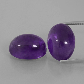 Gemas de Amatista Violeta natural de  ct, Corte Óvalo, Transparente