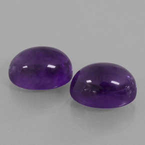 Gemas de Amatista Violeta natural de  ct, Corte Óvalo, Transparente