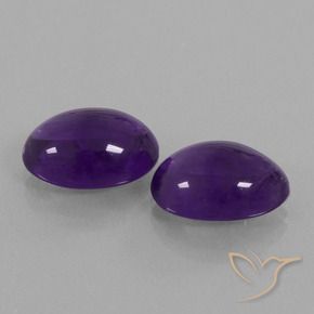 Gemas de Amatista Violeta medio natural de 10.89 ct, Ovalada, Transparente
