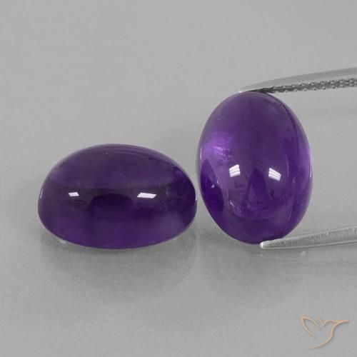 14.31ctw Natural Violeta medio Amatista, Ovalada, Transparente
