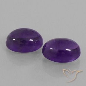Gemas de Amatista Violeta medio natural de 14.31 ct, Ovalada, Transparente