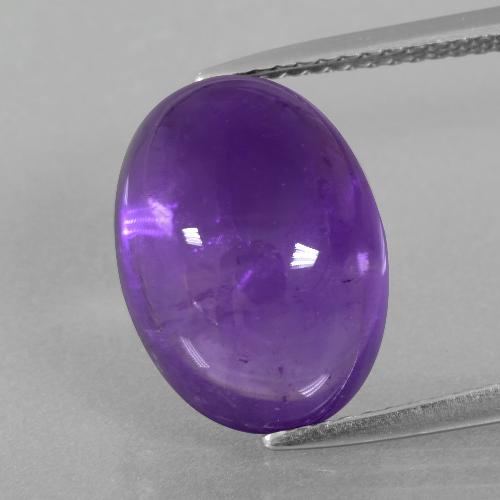 Amatista Violeta claro medio natural de 8.25 ct, Corte Óvalo, Transparente