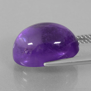 Amatista Violeta claro medio natural de 8.25 ct, Corte Óvalo, Transparente