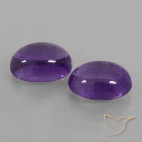 Gemas de Amatista Violeta medio natural de 13.76 ct, Ovalada, Transparente