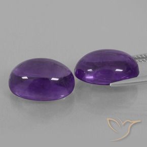 Gemas de Amatista Violeta medio natural de 13.76 ct, Ovalada, Transparente