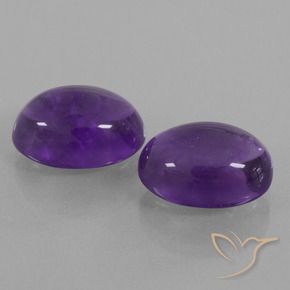 Gemas de Amatista Violeta medio natural de 13.63 ct, Ovalada, Transparente