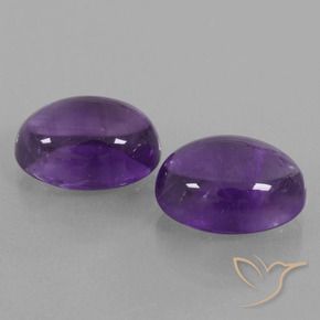 Gemas de Amatista Violeta medio natural de 14.45 ct, Ovalada, Transparente