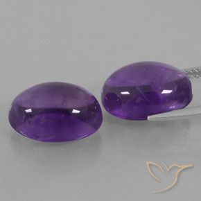 Gemas de Amatista Violeta medio natural de 14.45 ct, Ovalada, Transparente