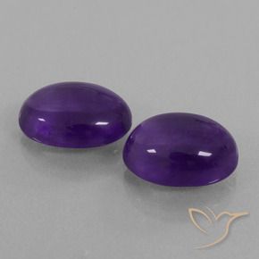 Gemas de Amatista Violeta medio natural de 11.63 ct, Ovalada, Transparente