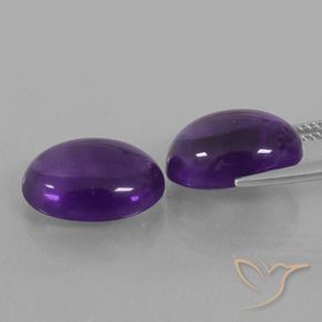 Gemas de Amatista Violeta medio natural de 11.63 ct, Ovalada, Transparente